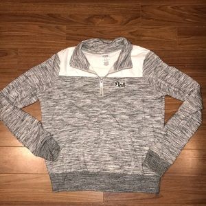 Pink sweatshirt with 1/4 zipper